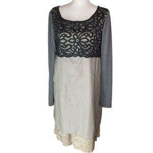 Neesh by D.A.R. Wm’s Sz Med Multi Color Black Overlay Multi Layered Midi Dress